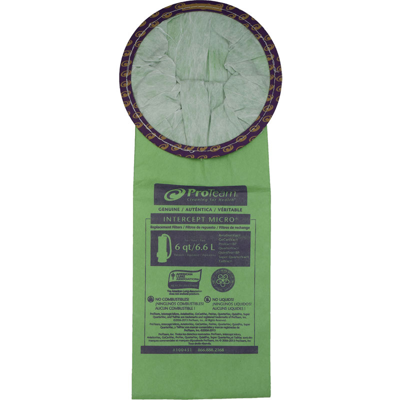 ProTeam 100431 Intercept Micro Filter Bags — 6 qt (10 pk)